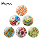 Новинка 2018, украшения в виде подсолнуха, художественный цветок кабошон с фото, украшения ручной работы, стеклянные купольные Кабошоны