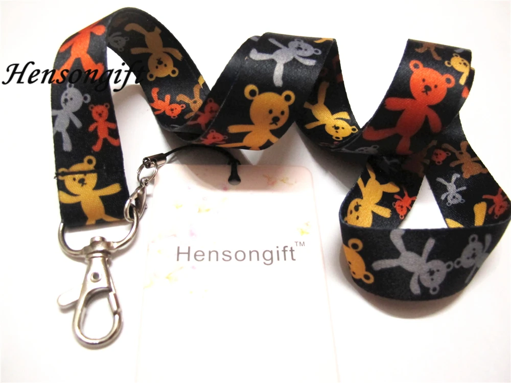 Hensongift Детские медведи тедди с узором брелок для ключей значок животное телефона