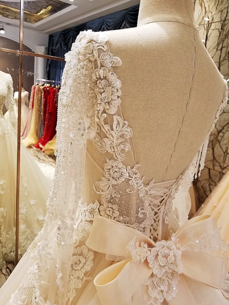 Backlake Robe de mariage 2018 кружевное бальное платье длиной до пола кружевные свадебные