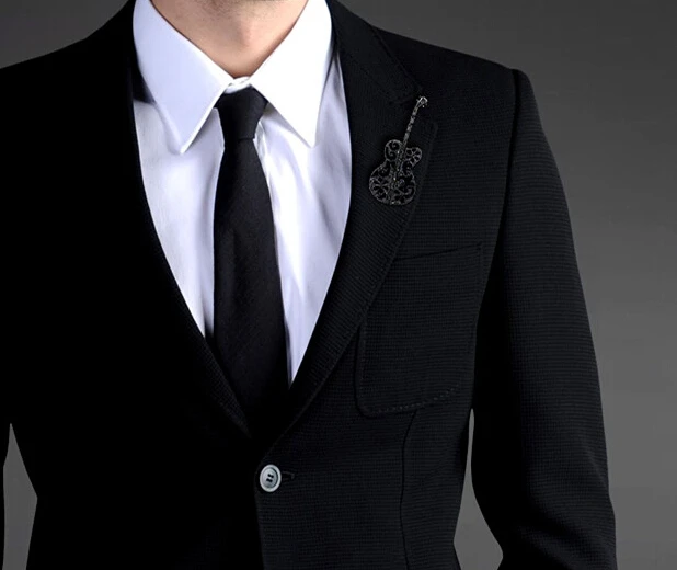 2016 Fashion broches Accessories Vintage guitar man Brooch Musical Instrument Brooches corsage Dress Gift Accessory Men | Украшения и