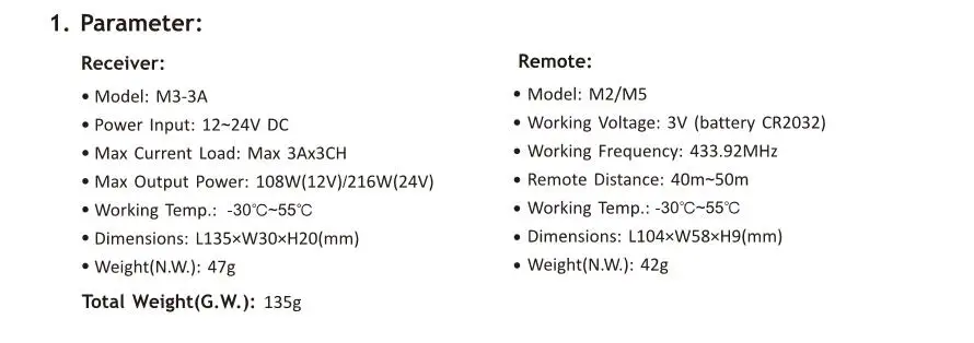 M3 3A DC12V/24 V Цвет Температура Регулируемый диммер мини контроллер + M5 RF Беспроводной
