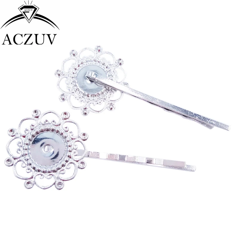 Заколки для волос с кабошонами 200 шт. 12 мм пустые заколки аксессуары FJT008 |