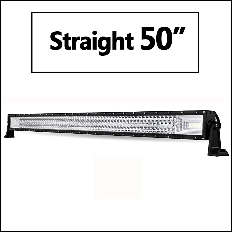 Oslamp 3-ряд " 12" 1" 20" 2" 23" 3" 42" 5" Изогнутые свет бар offroad LED-бар место луч световой индикатор работы бар 12 В 24 В - Цвет: 50 Straight no wire