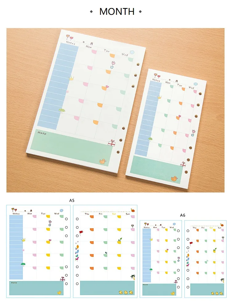 Monthly Plan Harphia Kawaii планировщик запасной вкладыш внутренняя страница спираль блокнот переплетная бумага дизайн 40seets - Цвет: Monthly Plan