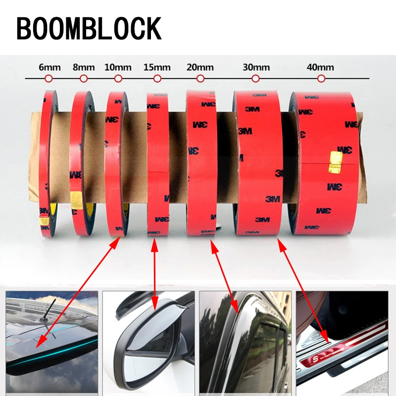 Автомобильные наклейки BOOMBLOCK 3 м с двойной лентой 6-30 мм для Skoda Octavia A5 A7 2 Lexus Bmw F30 X5 E53