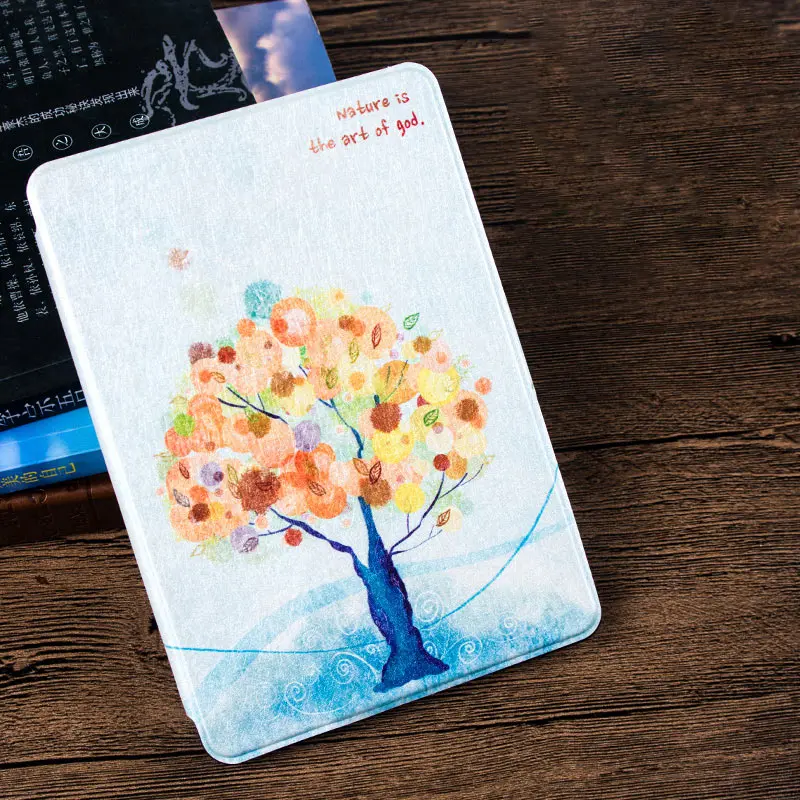 Lucky tree Умный чехол из искусственной кожи чехол для Amazon Kindle Paperwhite 4 читалка Магнитный Водонепроницаемый чехол Funda Kindle Paperwhite 4 выпуск - Цвет: Lucky tree