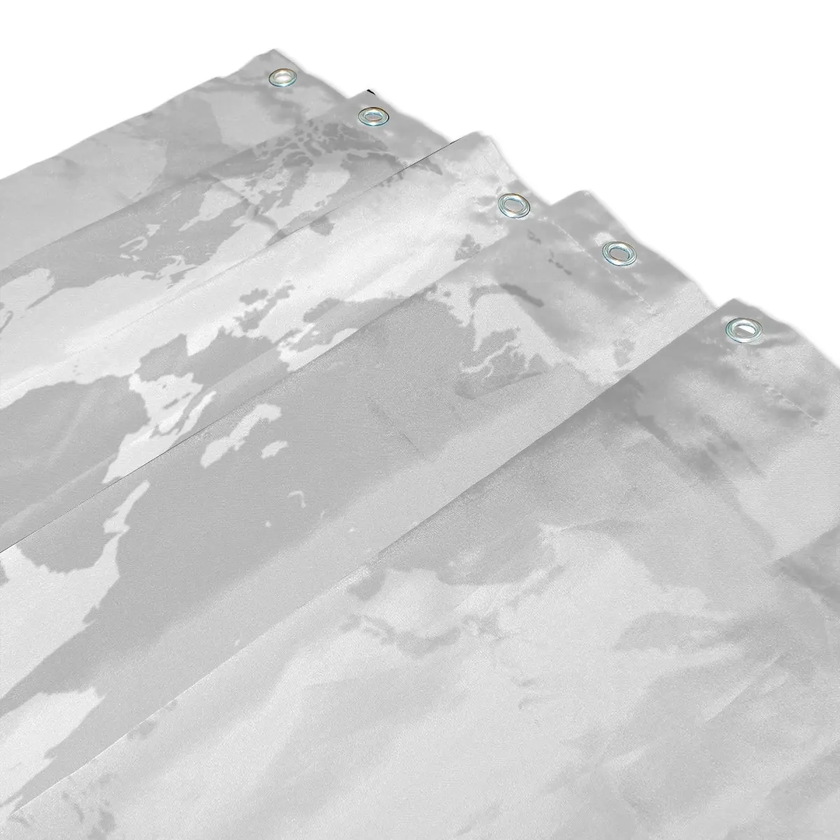 Занавеска для душа из водонепроницаемой полиэфирной ткани с крючками серый