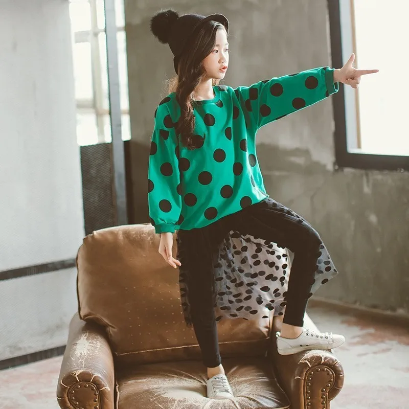 Леггинсы с юбкой комплекты одежды для маленьких девочек модный костюм детский