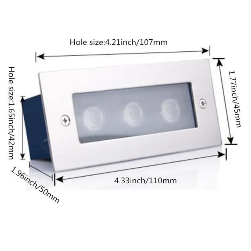 LED Палуба Шаг Свет 3x2 Вт подземный Светильник утопленные лестницы Paitio на земле