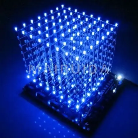 В наличии! Печатная плата 3D 8 light cube + 60 s2 + 573 + 2803 3D LED cube 8*8*8 3 мм Blue ray led