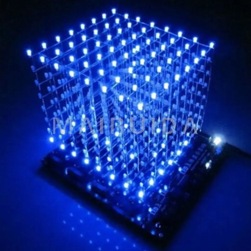 В наличии! Светодиодный светильник 3D8 cube pcb 60 s2 573 2803 3D 8*8*8 3 мм Blue ray | Электроника
