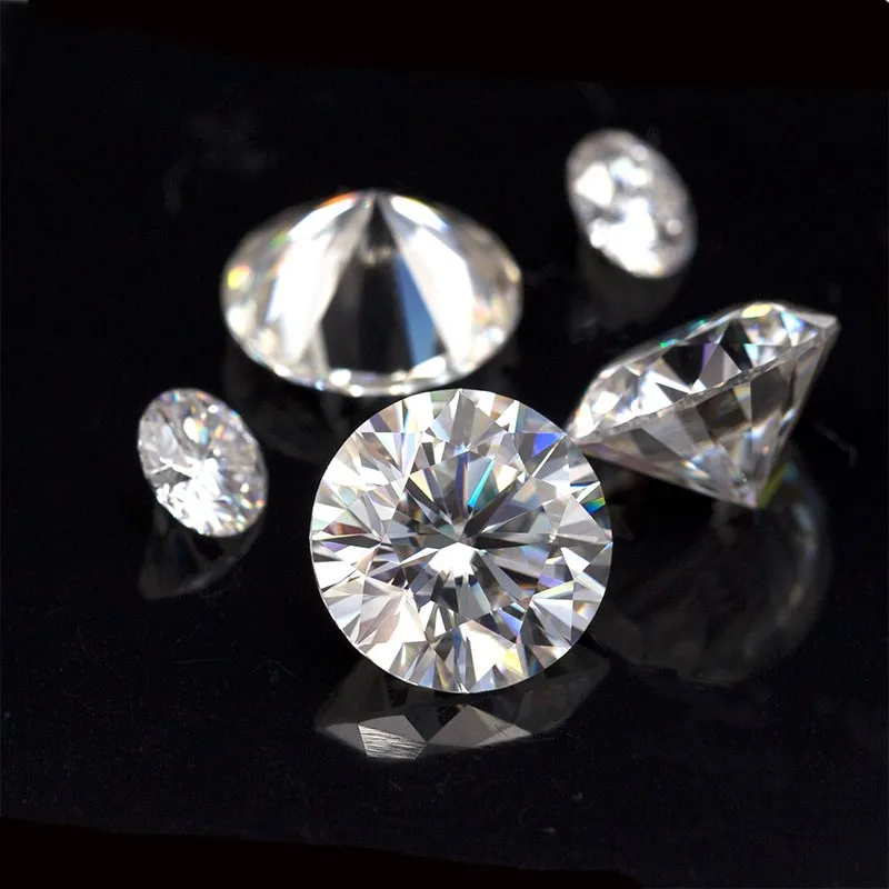 NiceGems Муассанит 7 мм 1.2ct карат F бесцветный круглый отличные Сердца и стрелы