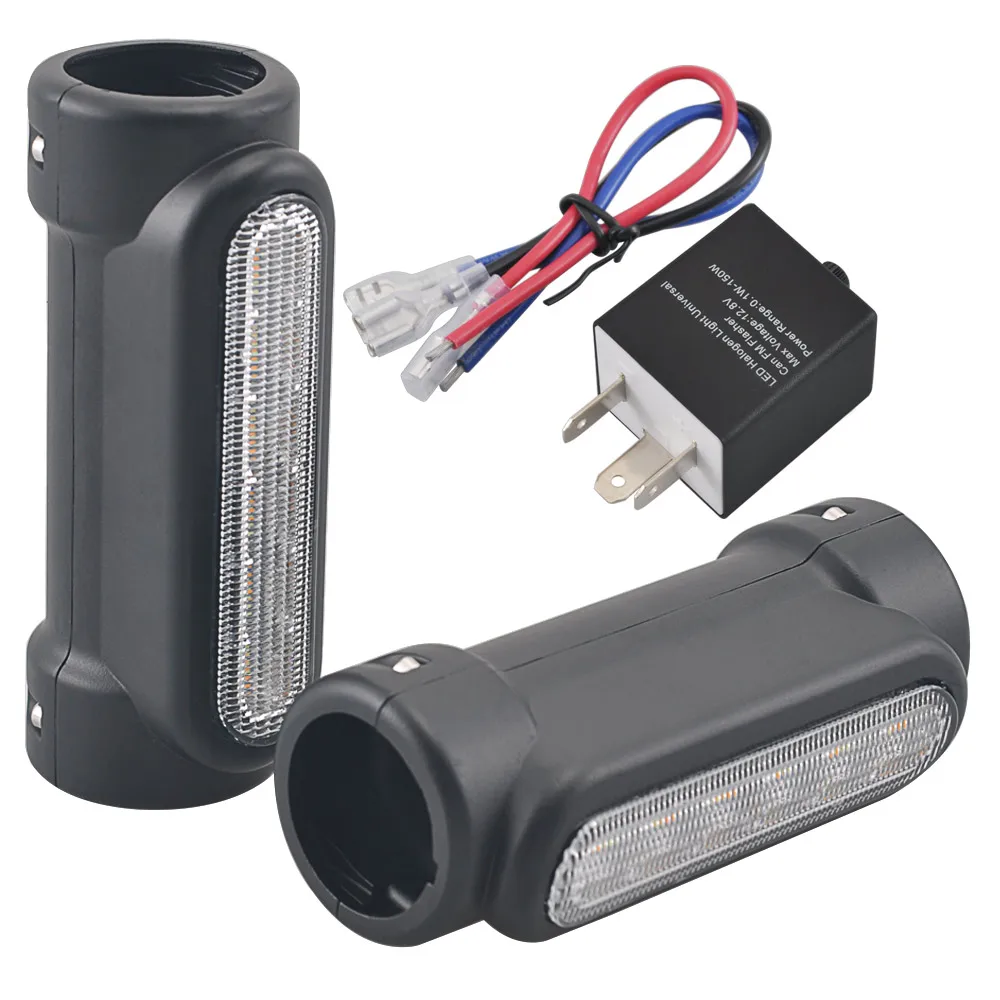 2xHighway Switchback Driving Crash Bar Light + Turn Signal Controller Adjustable LED Flasher Relay Fits For Harley |