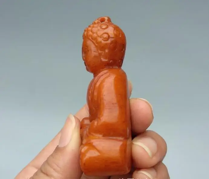 China collection archaize red jade Sakyamuni Buddha statue free shipping | Украшения и аксессуары