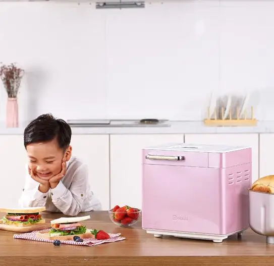 Donlim домашняя хлебопечка, DL-T15W, порошок, бытовая мини-хлебопечка, розовый тостер для обжарки теста, миксер для варенья, торта, йогурта, выпечки
