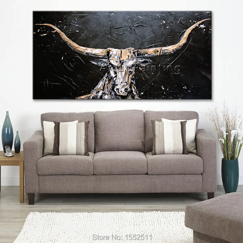 Bull холст абстрактная живопись ручная роспись настенные художественные картины