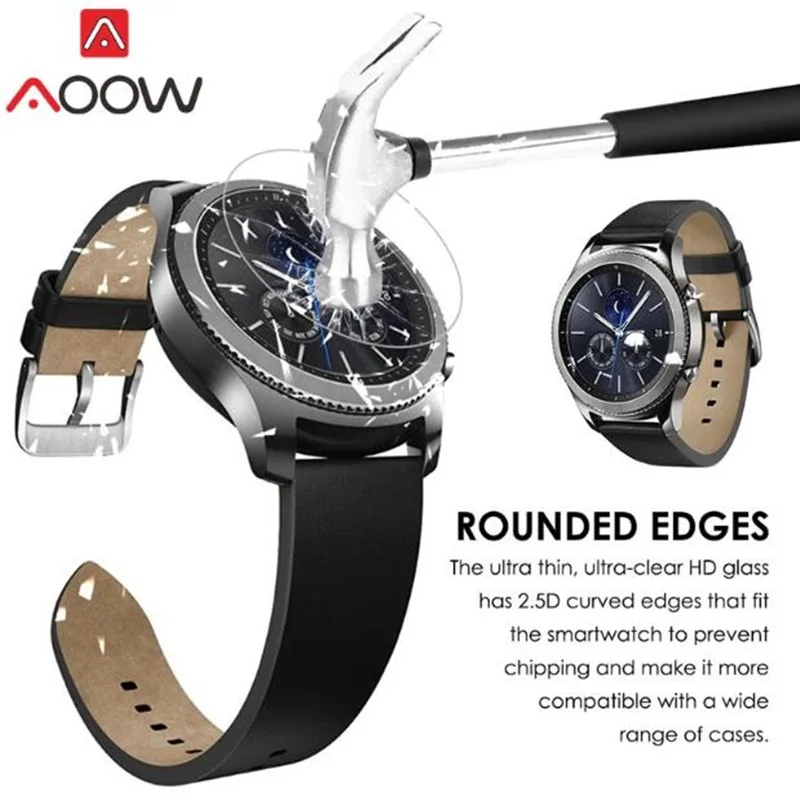 AOOW закаленное стекло для samsung Galaxy watch 46 мм gear S3 Frontier S3 S2 спортивная классическая защита экрана 9H 2.5D закаленное стекло