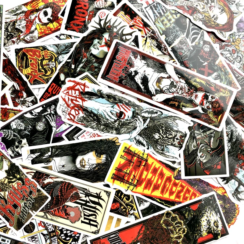 

50PCS Gothic Horrible Rock Stickers Bomb Skeleton Dark pattern Sticker Skateboard Guitar Luggage Motorcycle Car Laptop Decal
