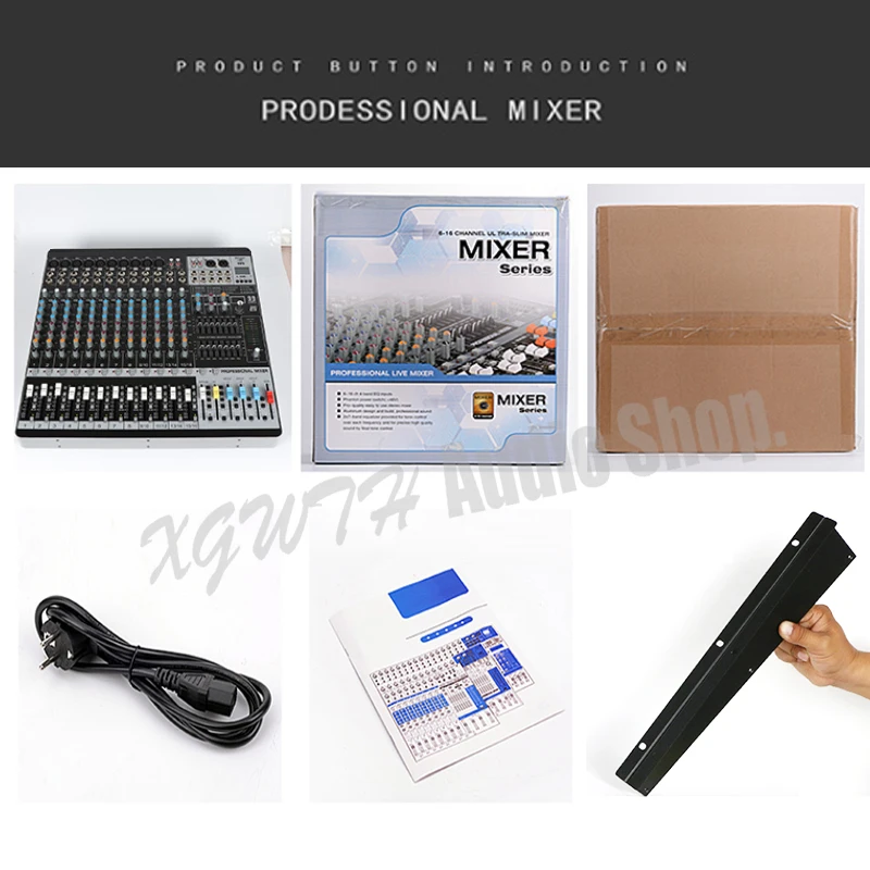 

16 Channels Bluetooth Mixer 99 Kinds of Digital Effects 6 Group Output Dual 7-band Equalizer Bluetooth Performance Mixer