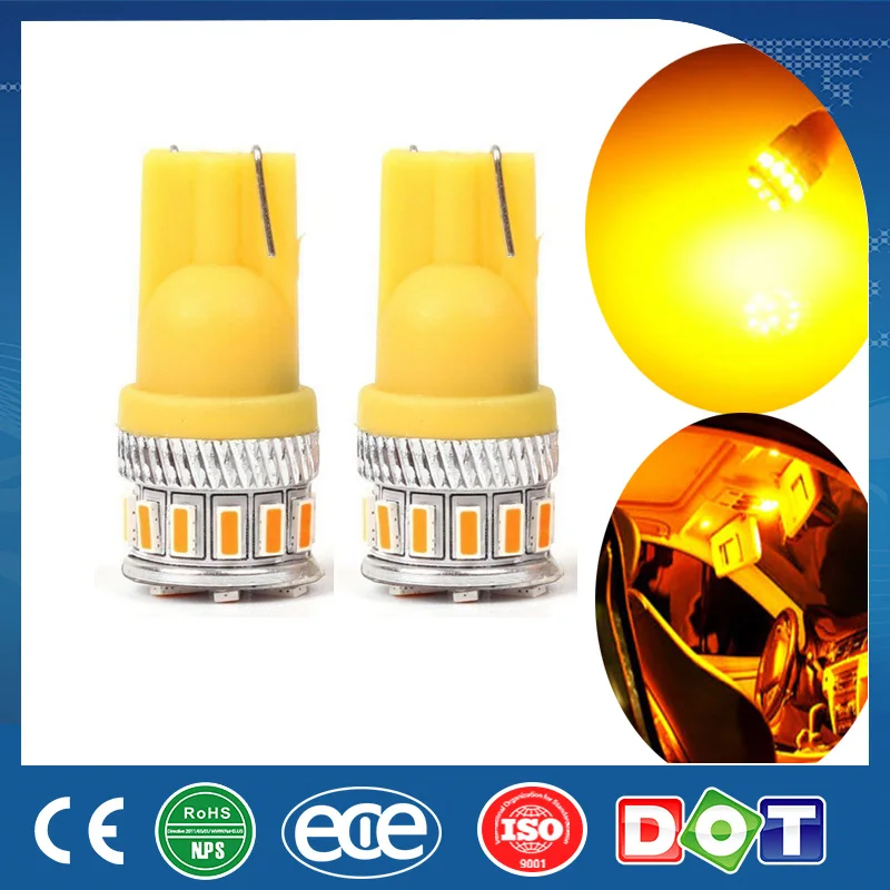 Keyecu 2 * супер яркий T10 18 SMD 3014 194 168 2825 W5W Освещение лампы синий/желтый/
