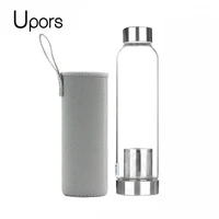 upors 550ml high temperature resistant glass sport water bottle with tea infuser protective bag water bottle