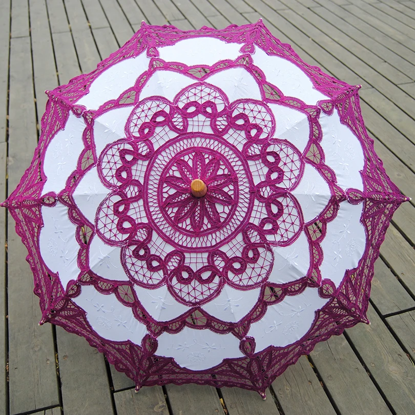 Винтажный изысканный зонт ручной работы QUNYINGXIU элегантный белый фон фиолетовый