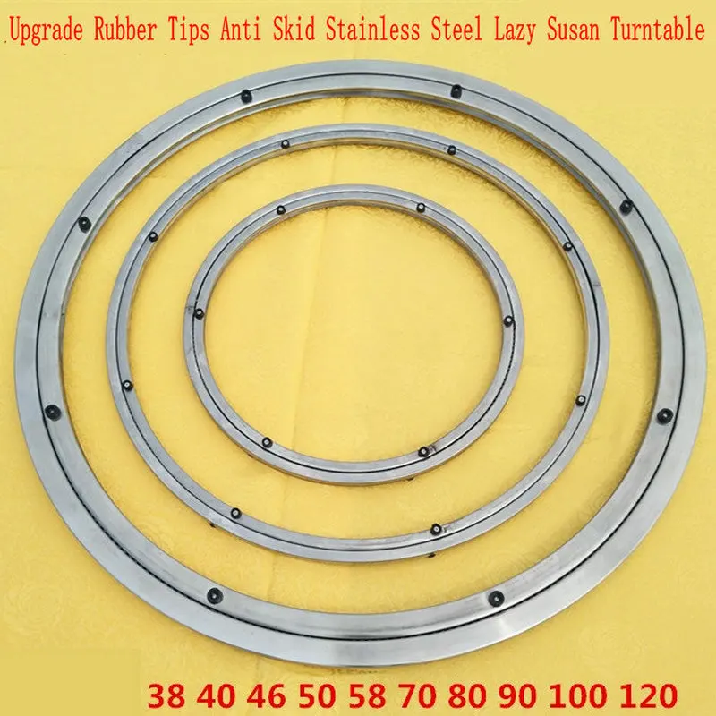 

UPGRADE Anti Skid Soft Rubber Tips 90CM/36INCH OD Stainless Steel Lazy Susan Dining Table Turntable