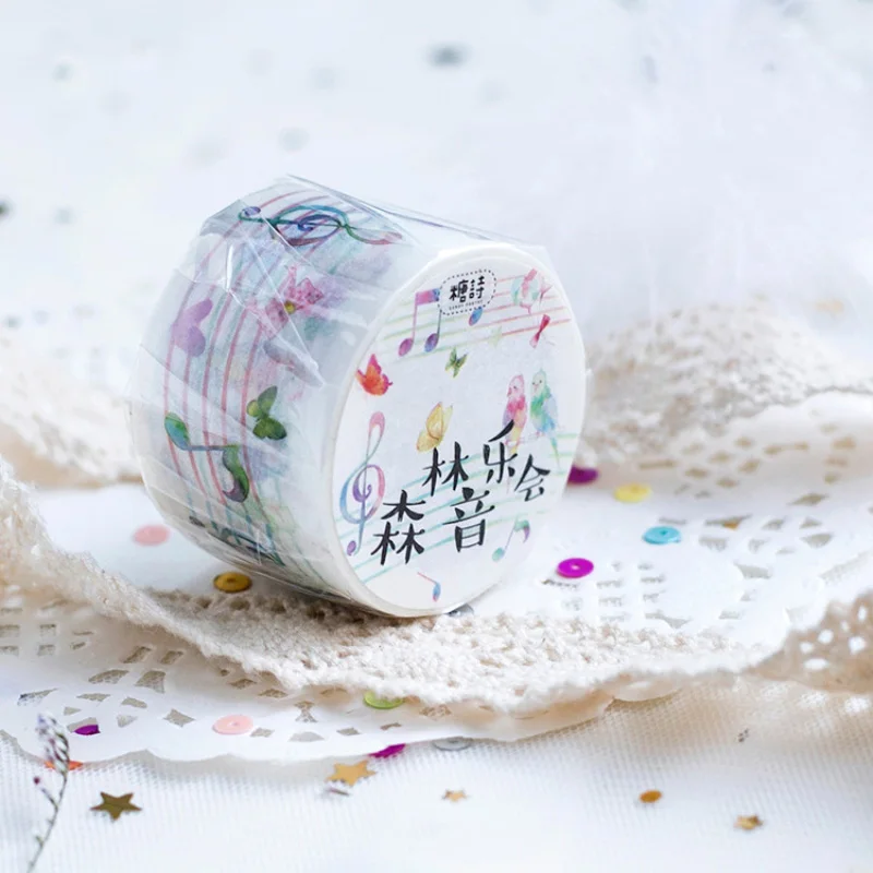 Лента маскирующая для музыкальных нот 3 см х 5 м|washi tape|masking tape washimasking |