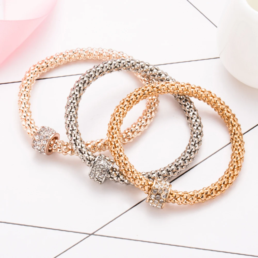 FAMSHIN 3 шт унисекс индивидуальный эластичный кристалл круглая цепочка