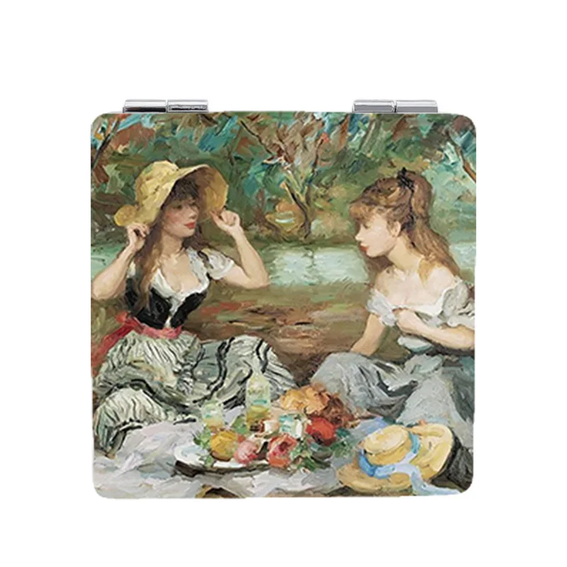 

JWEIJIAO cute sisters Famous paintings Printing Portable mirror lovely fairy espejo de maquillaje Cartoon small mirrors ST92