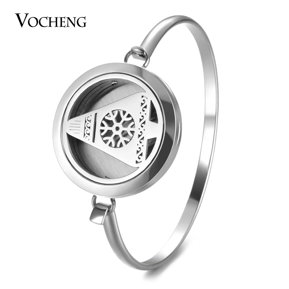 

10pcs/lot Aromatherapy Diffuser Bracelet Stainless Steel Christmas Perfume Locket Bangle 2 Styles without Felt Pads VA-778*10