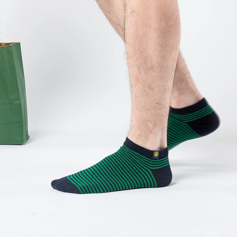 Fashion casual Calcetines Hombre summer men's socks striped anti-odor breathable men's socks gift box 5 double pack