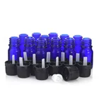12 шт 5 мл кобальтовые синие стеклянные бутылки с евро капельным дозатором, прозрачная крышка для эфирных масел, косметических контейнеров для ароматерапии 16 унций