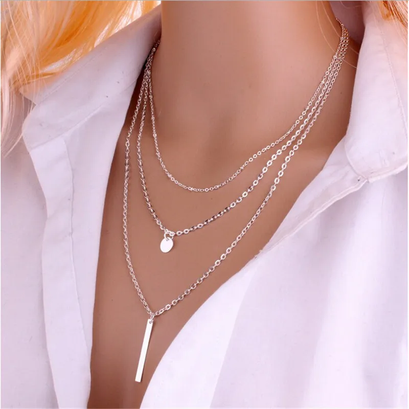 Женские многослойные ожерелья и подвески 2 цвета ювелирные украшения в богемном