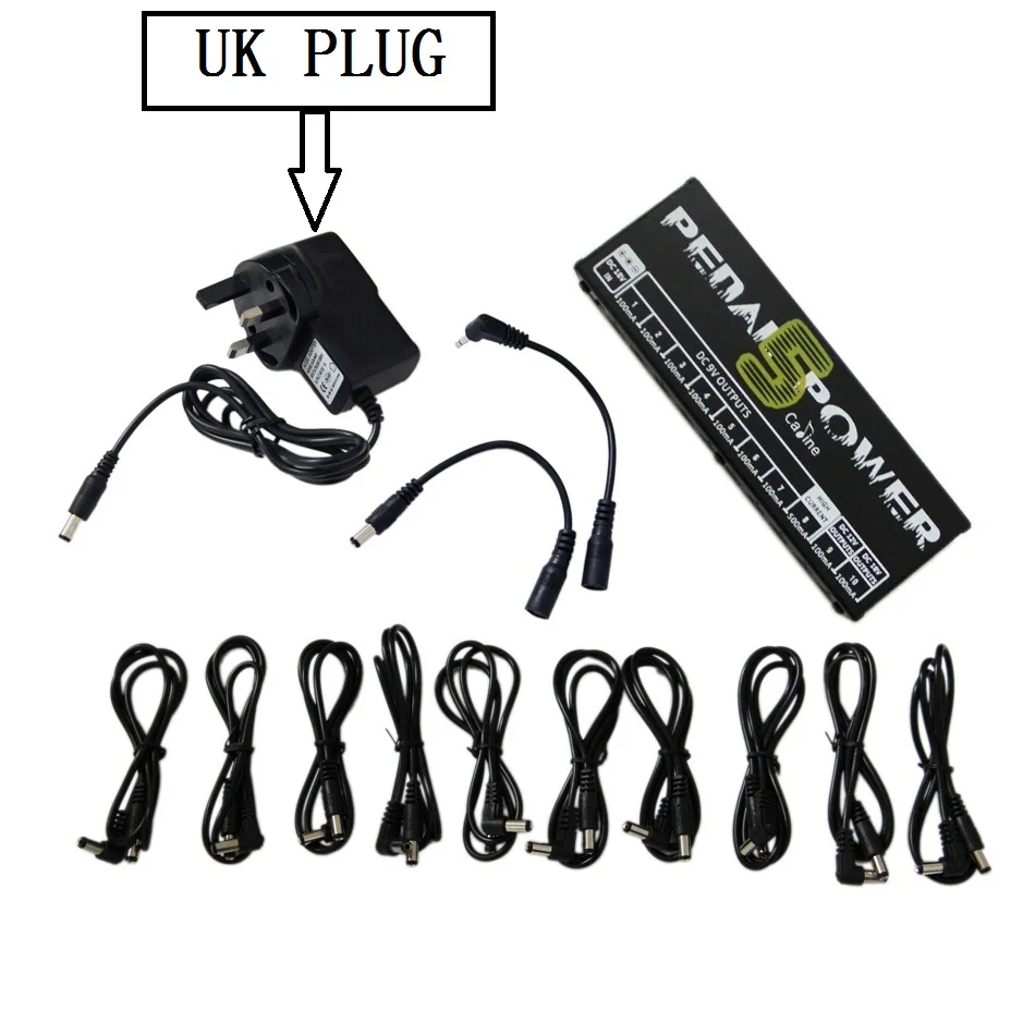 UK PLUG Muse-Лидер продаж Caline CP-05 гитарные педали эффектов Питание десять изолированные выходы(9 В, 12 В, 18 V) Напряжение защиты - Цвет: UK PLUG