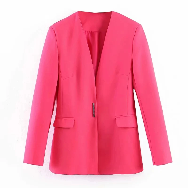 Модные женские розовые блейзеры весна осень 2019 шикарные тонкие костюмы с