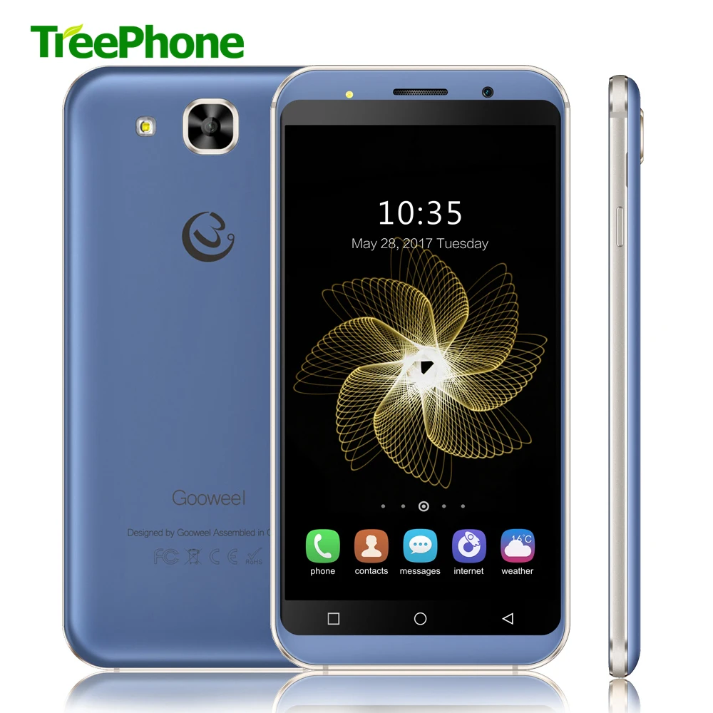 5 3 дюйма HD ips 2.5D Экран Gooweel S8 мобильного телефона MT6580 Quad core Смартфон 1 ГБ