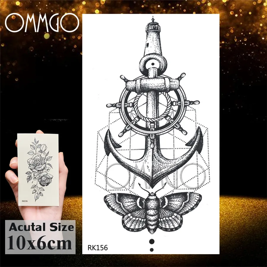 Временные тату наклейки OMMGO Морская лошадь модные искусственные татуировки для