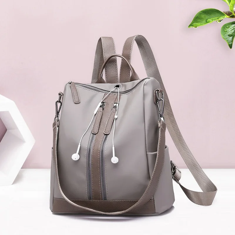 

2018 Oxford backpack female Headphone plug women backpack for teenage girl High capacity school bag lady Rucksack Moclila W188