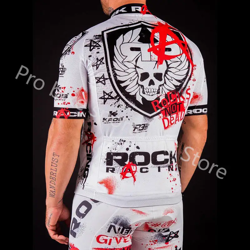 Набор велосипедных Джерси Pro Team Rock Racing с коротким рукавом, велосипедная майка+ дышащие шорты, комплект для велоспорта Maillot Ropa Ciclismo