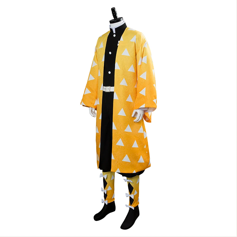 Anime Demon Slayer Hepburn Kimetsu no Yaiba Agatsuma Zenitsu Cosplay Costume Outfit Men Women Halloween Carnival | Тематическая