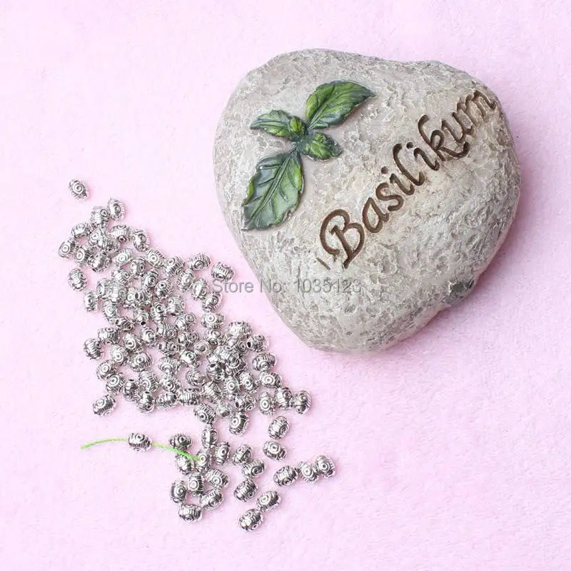 Высокое качество 100 шт 5x8 мм овальной формы Ретро посеребренные белые тибетские