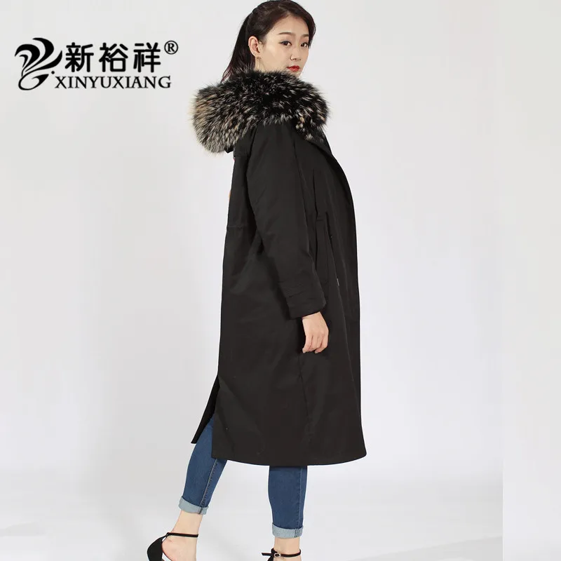 XINYUXIANG/2 предмета 3 стиля настоящие норковые меховые парки на подкладке зимняя
