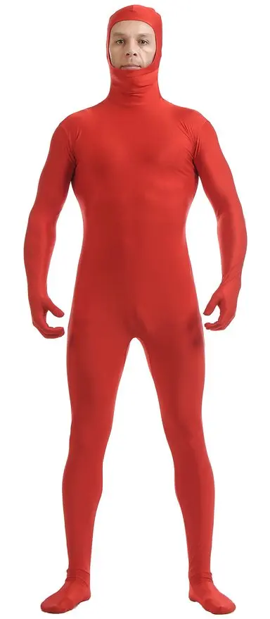 Мужской костюм Zentai большого размера на все тело с открытым лицом из лайкры и