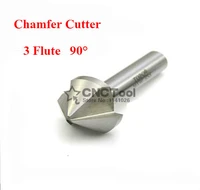 free shipping 1pcs 6 3mm 50mm 90 degree 3 flute hss chamfer chamfering end mill cutter bit 6 38 310 416 520 5253035mm