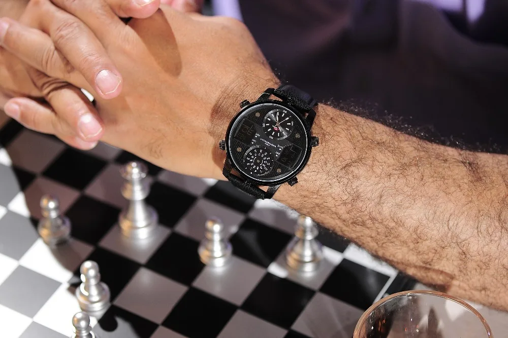 Мужские деловые часы KAT WACH аналоговые кварцевые с хронографом светящиеся стрелки