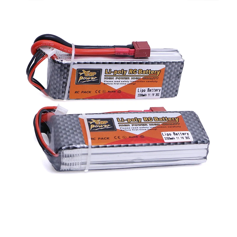 3pcs ZOP Lipo RC Battery 11.1 V 2200 mah 30C-60C For Align Trex-450 500 Fix-wing Helicopter Boat quadcopter Airplane | Игрушки и хобби