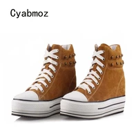 cyabmoz women platform shoes woman wedge high heels height increasing rivet womens shoes zapatillas deportivas zapatos mujer