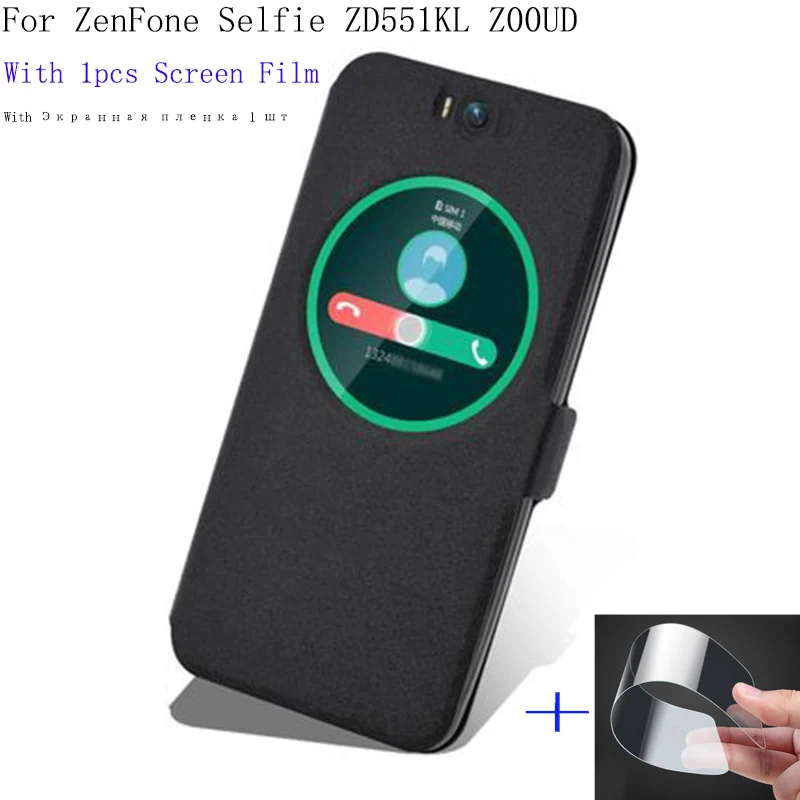 Роскошный чехол с окошком для экрана ASUS ZenFone Selfie ZD551KL Z00UD книжка из искусственной