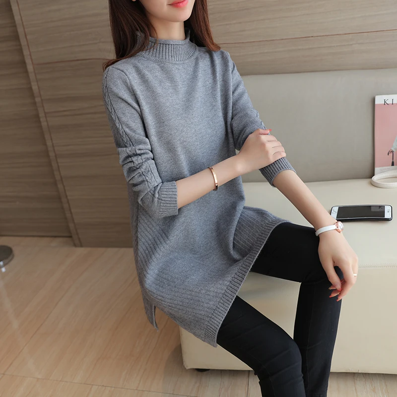 Ruffle Knitted Sweater Women Peplum Tops Autumn 2019 Fashion Slim Pullover Long Sleeve turtleneck Casual Sweaters And Pullovers | Женская